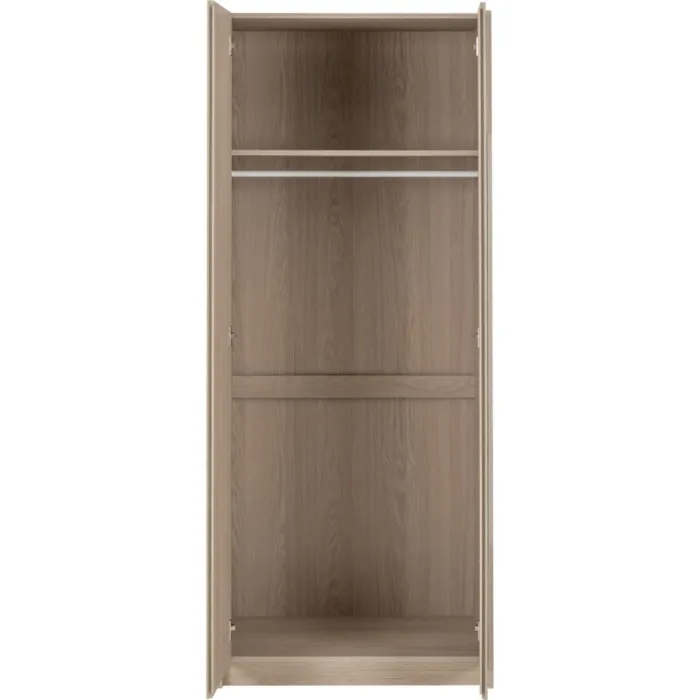 Paris 2 Door Mirrored Wardrobe - Smoked Ash Effect
