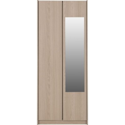 Paris 2 Door Mirrored Wardrobe - Smoked Ash Effect