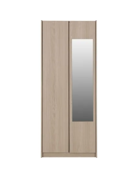Paris 2 Door Mirrored Wardrobe - Smoked Ash Effect