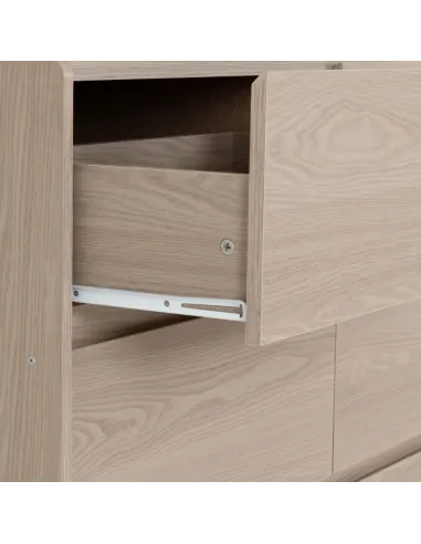 Paris 6 Drawer Chest - Smoked Ash Effect