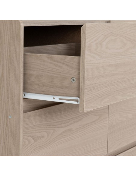 Paris 6 Drawer Chest - Smoked Ash Effect