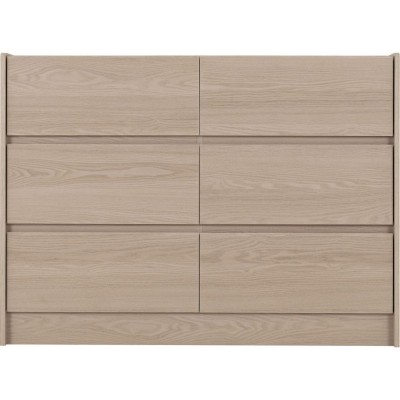 Paris 6 Drawer Chest - Smoked Ash Effect