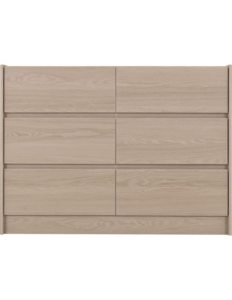 Paris 6 Drawer Chest - Smoked Ash Effect