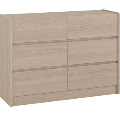 Paris 6 Drawer Chest - Smoked Ash Effect