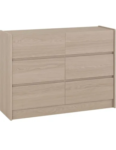 Paris 6 Drawer Chest - Smoked Ash Effect