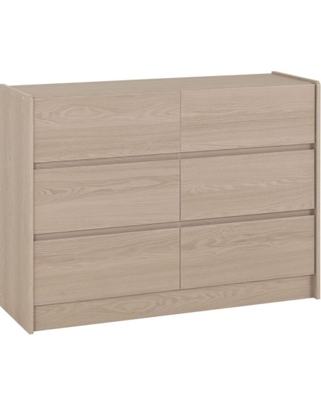 Paris 6 Drawer Chest - Smoked Ash Effect