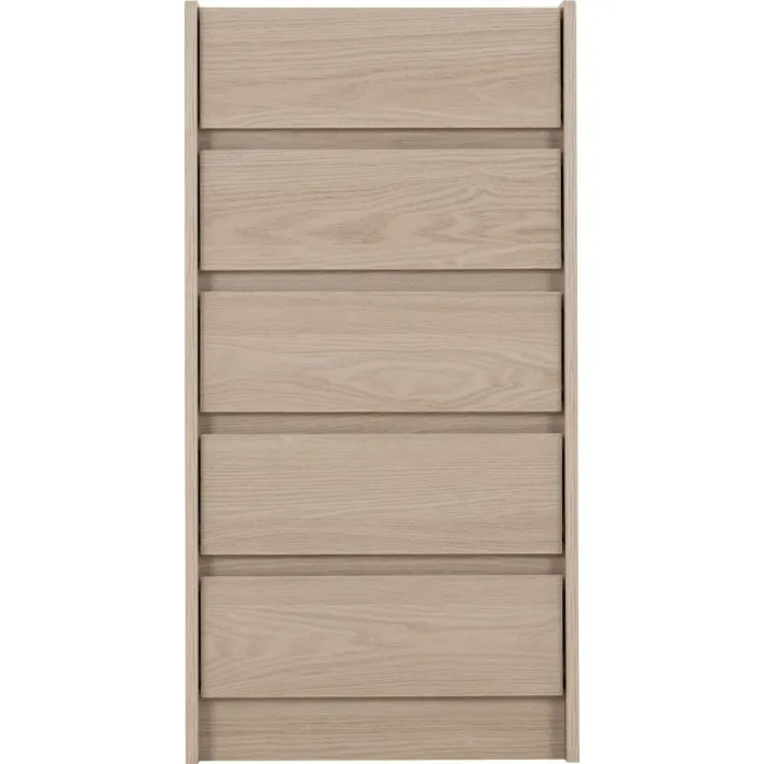 Paris 5 Drawer Chest - Smoked Ash Effect