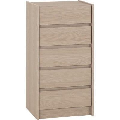 Paris 5 Drawer Chest - Smoked Ash Effect