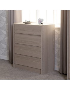 Paris 4 Drawer Chest - Smoked Ash Effect