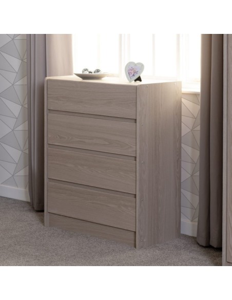 Paris 4 Drawer Chest - Smoked Ash Effect