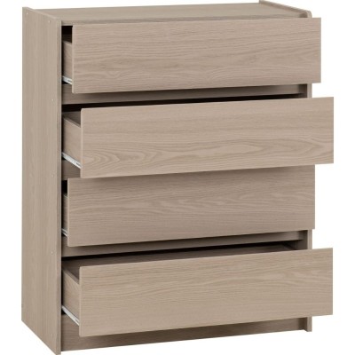 Paris 4 Drawer Chest - Smoked Ash Effect