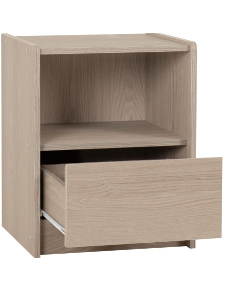 Paris 1 Drawer Bedside Locker - Smoked Ash Effect