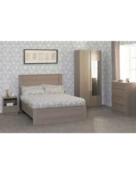 Paris 2 Door Mirrored Wardrobe - Smoked Ash Effect