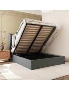 Verona 4FT6 Ottoman Bed - Grey Fabric 2