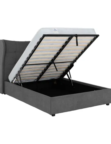 Verona 4FT6 Ottoman Bed - Grey Fabric