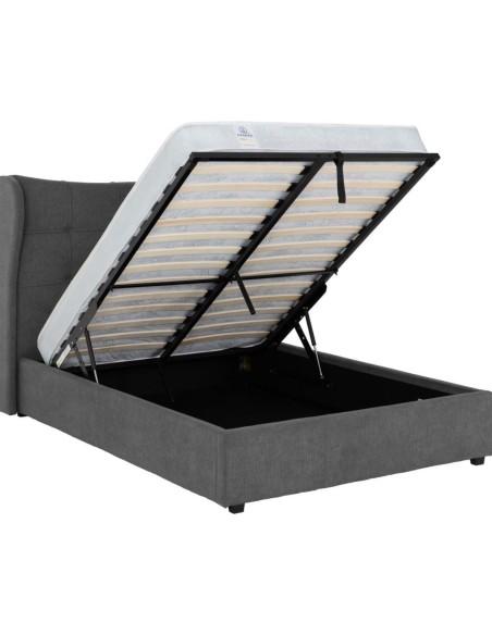 Verona 4FT6 Ottoman Bed - Grey Fabric