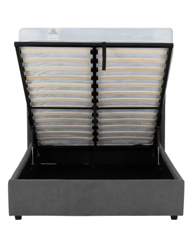 Verona 4FT6 Ottoman Bed - Grey Fabric