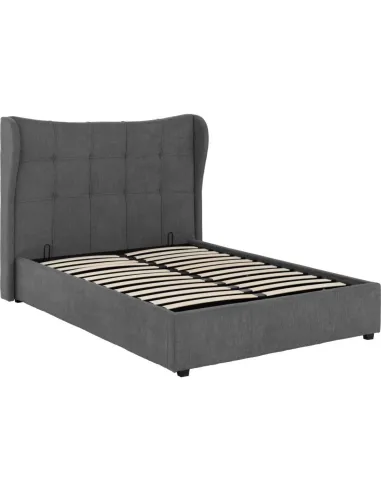 Verona 4FT6 Ottoman Bed - Grey Fabric