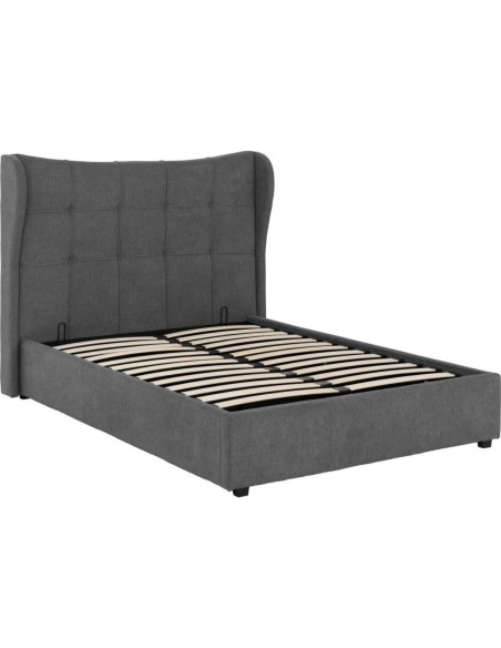 Verona 4FT6 Ottoman Bed - Grey Fabric