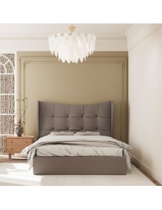 Verona 4FT6 Ottoman Bed - Brown Fabric