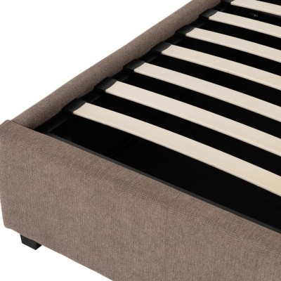 Verona 4FT6 Ottoman Bed - Brown Fabric