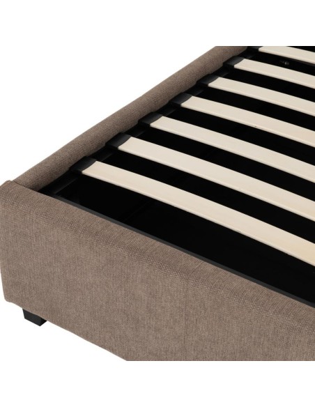 Verona 4FT6 Ottoman Bed - Brown Fabric