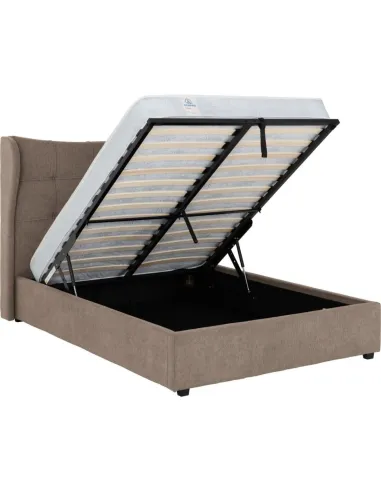 Verona 4FT6 Ottoman Bed - Brown Fabric