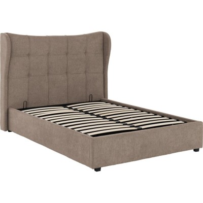 Verona 4FT6 Ottoman Bed - Brown Fabric