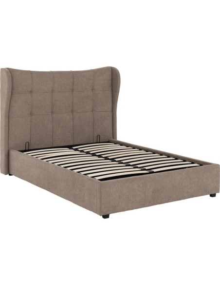 Verona 4FT6 Ottoman Bed - Brown Fabric