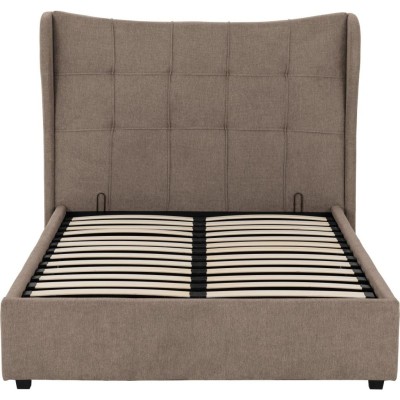 Verona 4FT6 Ottoman Bed - Brown Fabric