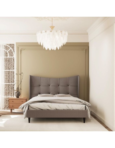 Verona 4FT6 Bed - Brown Fabric