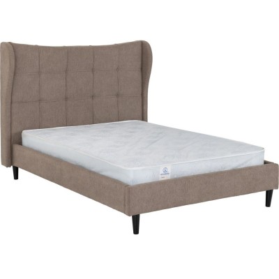 Verona 4FT6 Bed - Brown Fabric