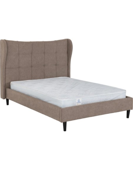 Verona 4FT6 Bed - Brown Fabric