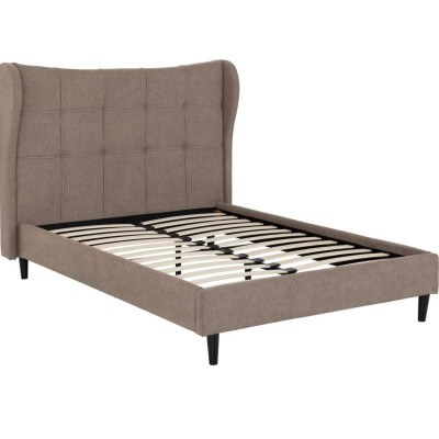 Verona 4FT6 Bed - Brown Fabric