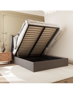 Verona 5FT Ottoman Bed - Brown Fabric 2