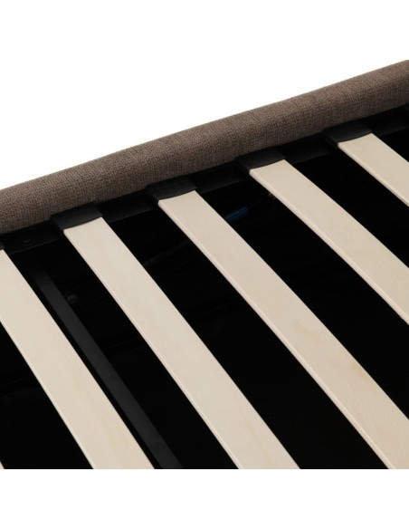 Verona 5FT Ottoman Bed - Brown Fabric