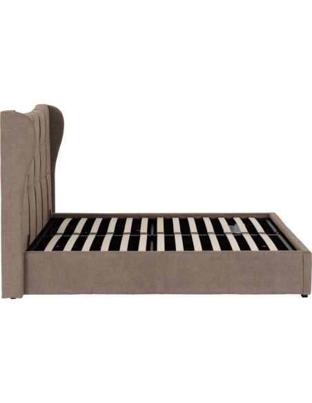 Verona 5FT Ottoman Bed - Brown Fabric