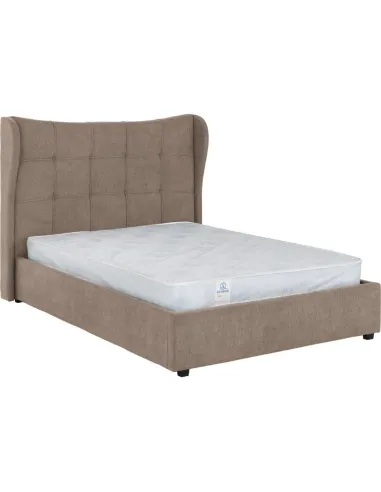 Verona 5FT Ottoman Bed - Brown Fabric
