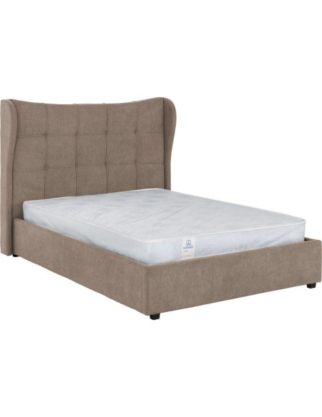 Verona 5FT Ottoman Bed - Brown Fabric