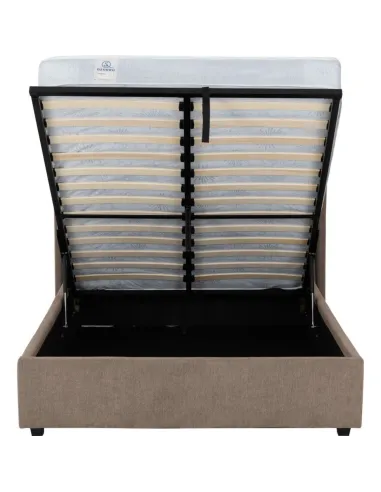 Verona 5FT Ottoman Bed - Brown Fabric