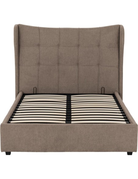 Verona 5FT Ottoman Bed - Brown Fabric