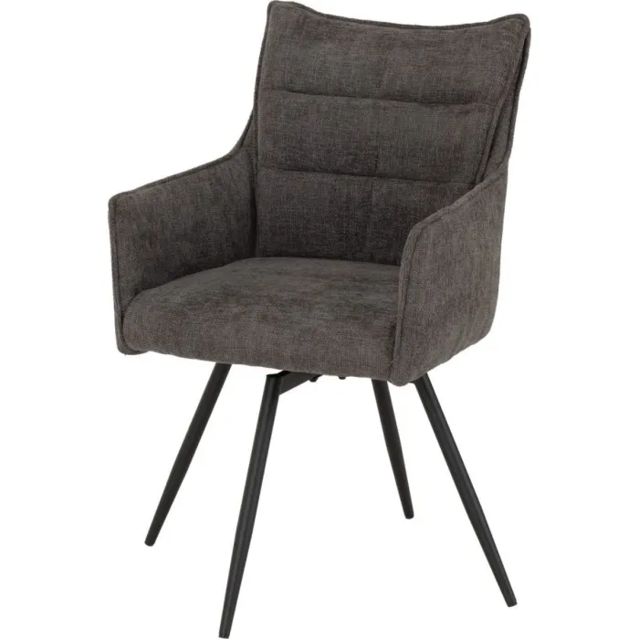 Lewis Carver Swivel Dining Chair - Grey Fabric