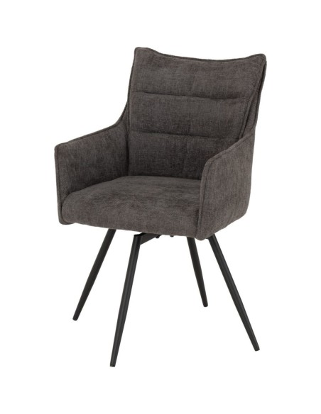 Lewis Carver Swivel Dining Chair - Grey Fabric