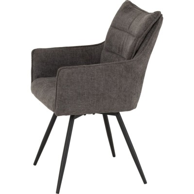 Lewis Carver Swivel Dining Chair - Grey Fabric