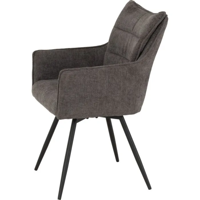 Lewis Carver Swivel Dining Chair - Grey Fabric
