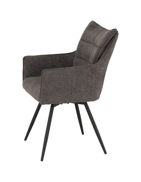 Lewis Carver Swivel Dining Chair - Grey Fabric