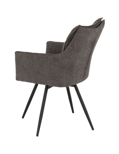 Lewis Carver Swivel Dining Chair - Grey Fabric