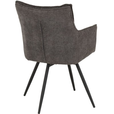 Lewis Carver Swivel Dining Chair - Grey Fabric