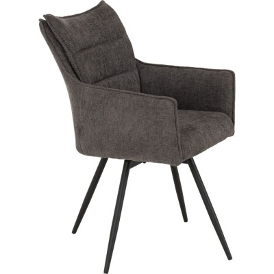 Lewis Carver Swivel Dining Chair - Grey Fabric
