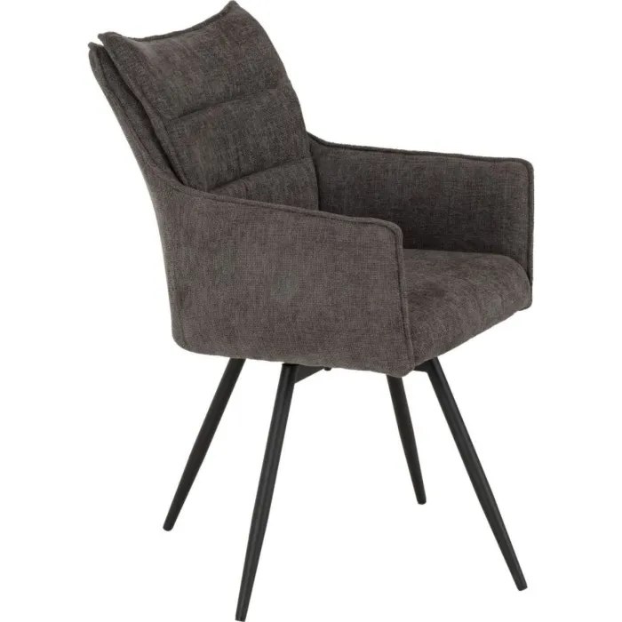 Lewis Carver Swivel Dining Chair - Grey Fabric
